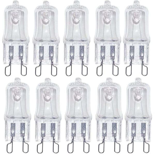 G9 halogenlampor, 20W 230V, varmvitt ljus 2700K, 10 lampor per förpackning