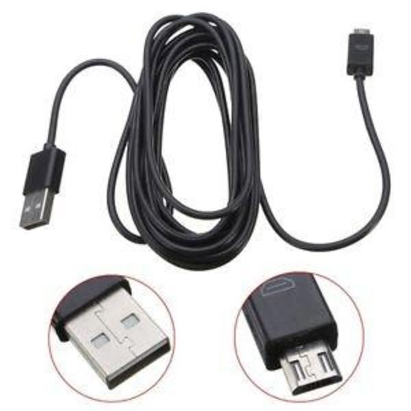 2-pack Playstation 4 / PS4 Laddningskabel För kontroller 3m, 3meter - Perfet black