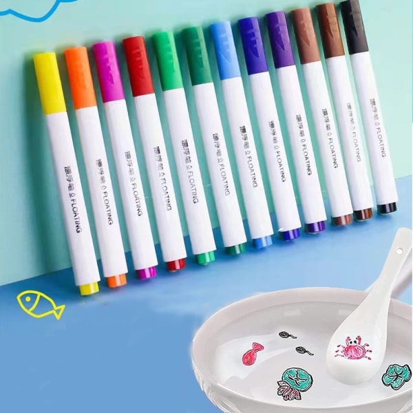 12 kpl Magic Watercolour Pen Valkotaulumerkit - Perfet