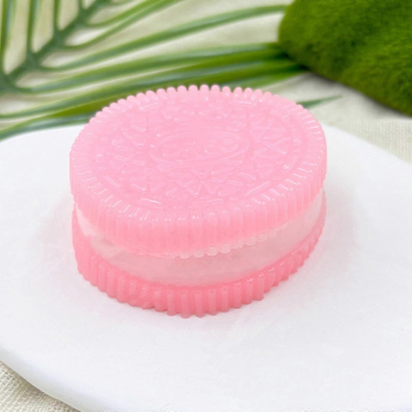 Rosa Kak-Squishy, Kex Stressleksak, Kläm Sandwich Simuleringsleksak - Perfekt Pink