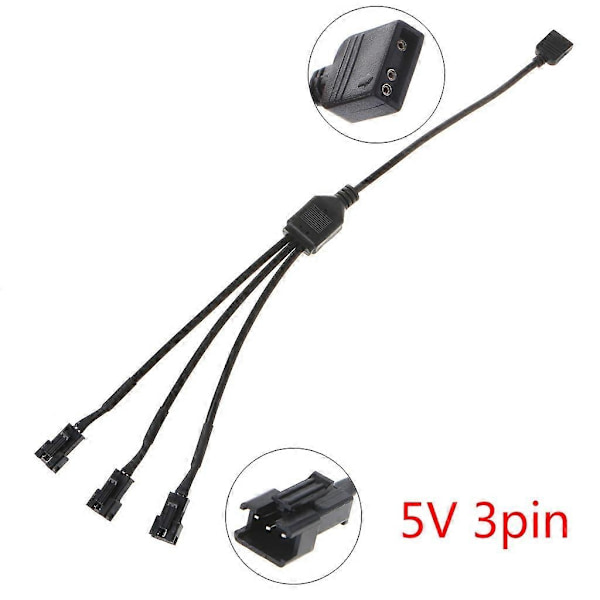 Tietokoneen emolevyn 5V 3-napainen 12V 4-napainen AURA RGB-tuulettimeen liitäntä - Perfet Female head One part three