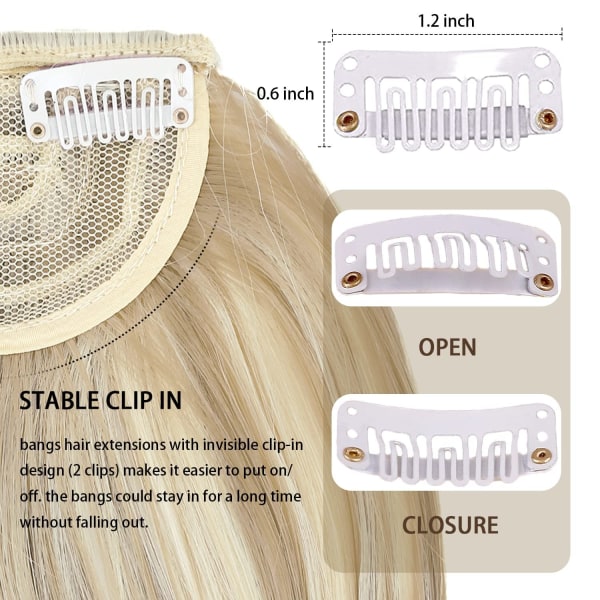 Vaalea otsatukka Clip In Bangs Blondi Clip In Thick Natural - Perfet