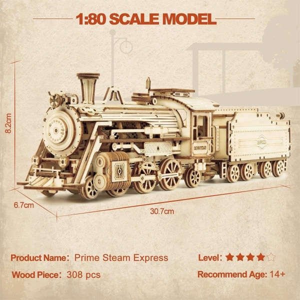 3D-puslespil Træpuslespil Modelfremstilling () - Perfet tåg
