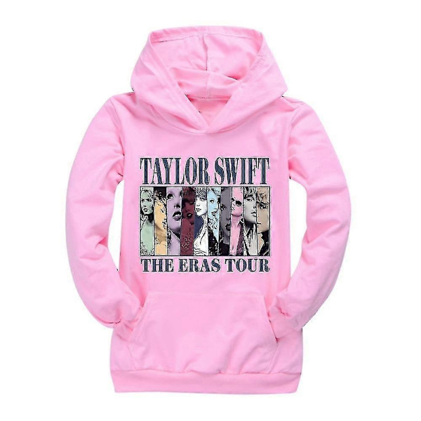 Pop Taylor Swift The Eras Tour Huppari Lapsille Tytöille Pojille Pitkähihainen Huppari Rento Pusero Hyppää Yläosat Joululahjat-Perfet Pink 9-10 Years