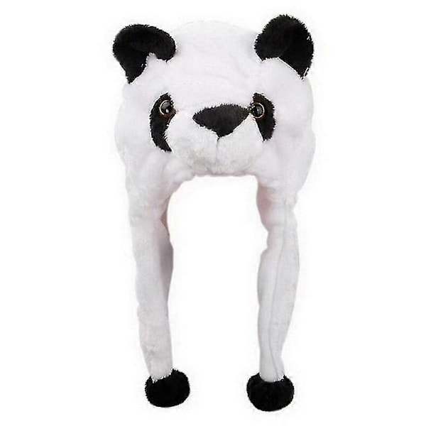 Voksen Børn Vinter Sød Plys Dyrekarakter Hue med Pom Pom Ender Lange Stropper Sjovt Udstoppede Legetøj Øreklap Hue Cosplay-Perfekt Panda