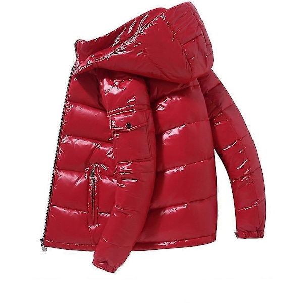 Blank Downjacka Herr Vinterjacka Ståuppkrage Dunjacka med Huva - Perfekt Red XXL