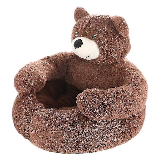 Karhunkokoinen Puoliavoin Lemmikkivuode Pehmeä Plussipehmuste Luistamaton Univuode Lemmikkieläimille-Perfet Coffee 46CM