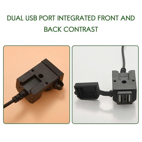 12V Vanntett Motorsykkel Dobbel-USB Lader Strømuttak Adapter - Perfekt
