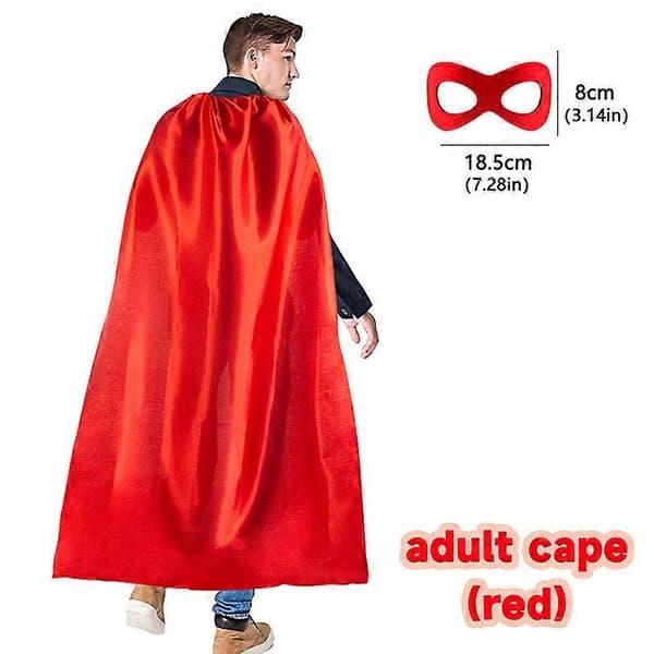 Superheltkapper og masker for voksne, bulk, menn, kvinner, superheltkostyme, Halloween-utkledningsfest - Perfekt Black
