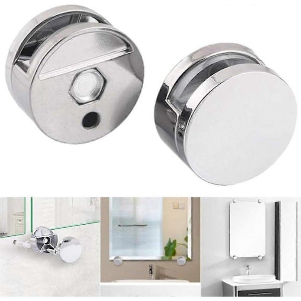 10 Stycken Zinklegering Glasclips Spegelclips Hållare för 4-6mm Glas Klämma-Perfet