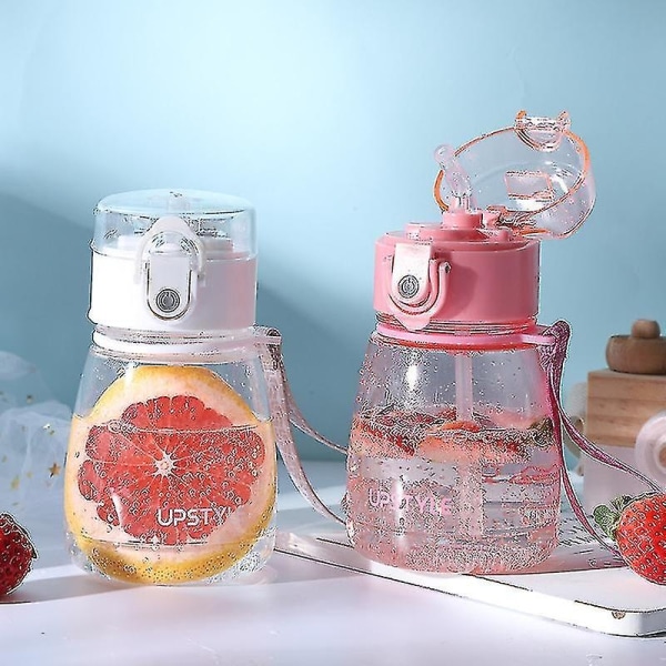 Sippy-kopper for småbarn Vektet halmkopp Spillsikker Sippy-kopp med håndtak Vannflaske Treningskopp - Perfet Pink