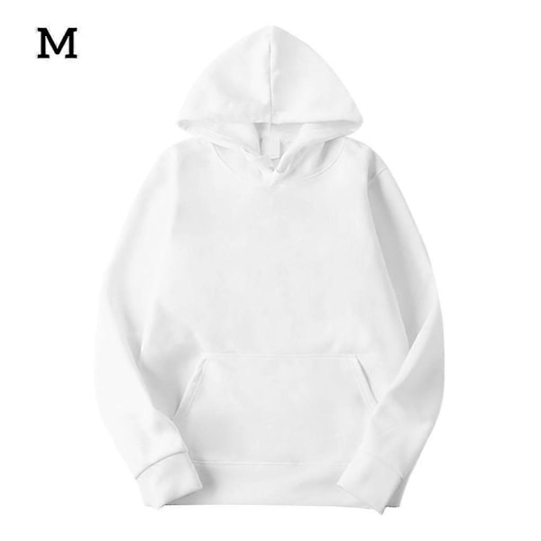 Unisex Bomuldstrøje med Snørehætte - Perfekt White M