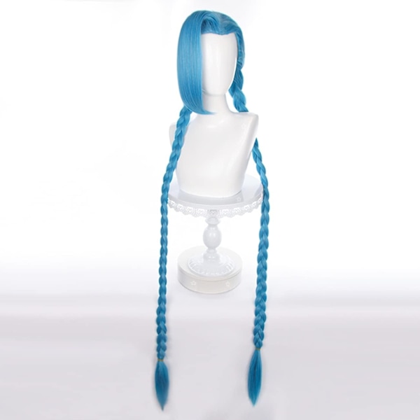 LOL Character Jinx Cosplay Parykk Blå Lang Parykk 120cm Y - Perfet