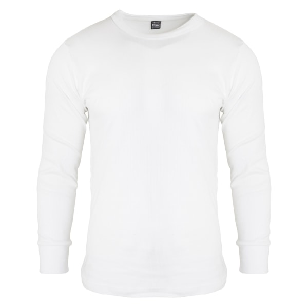 Termisk undertøy for menn langermet T-skjorte topp (Standard - Perfet White Chest: 32-34ins (Small)