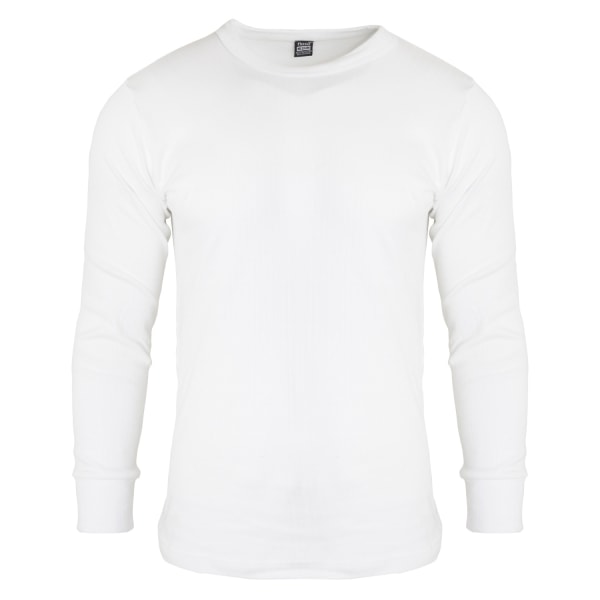 Thermal underkläder för män långärmad T-shirt topp (Standard - Perfet White Chest: 32-34ins (Small)
