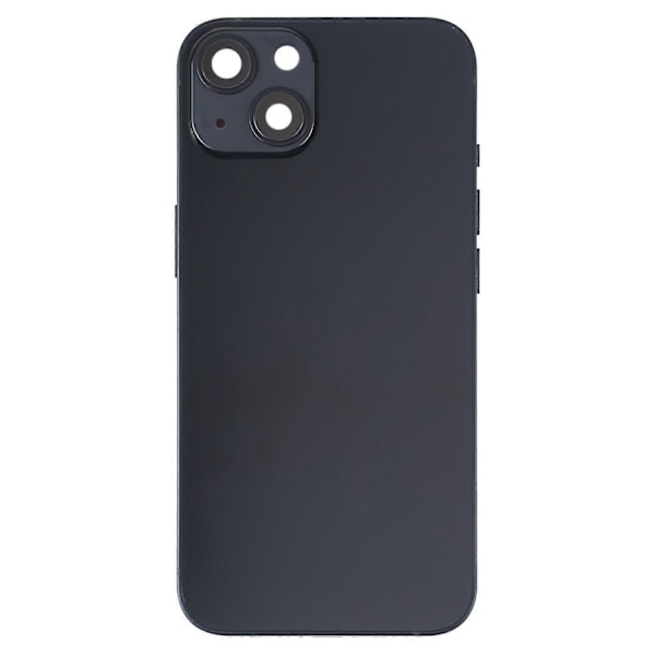 Kompatibel med iPhone 13 Batterilucka med Sidoknappar & SIM-kortshållare & Ström + Volym Flexkabel & Trådlös Laddningsmodul-Perfekt Black