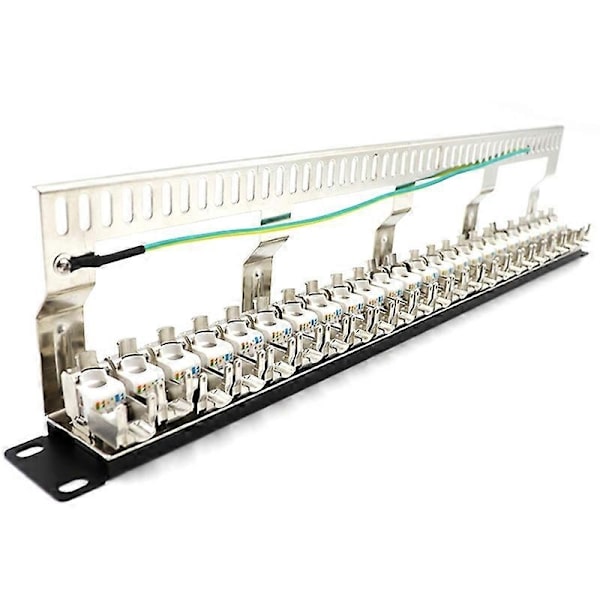Cat7 Patch Panel 24-porttinen CAT7/CAT6A Patch Panel 1U 19 tuumaa - Täydellinen