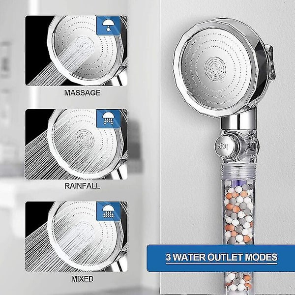 Dusjhode dusj anti-kalkstein filter 3 moduser vannsparing