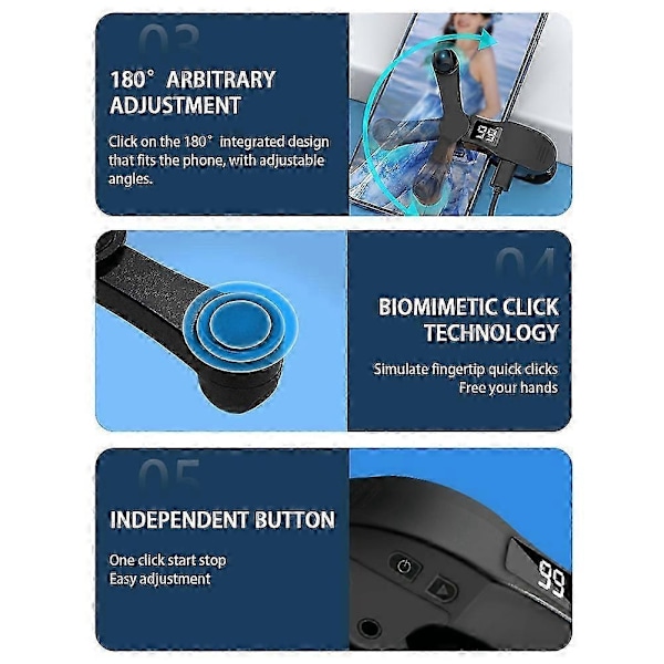 Auto Clicker Kompatibel med Smartphones - Justerbar Hastigheds Clicker Kontinuerligt Klik Kompatibel med Gaming og Live Streaming Likes Belønning-Perfekt Pink B 02