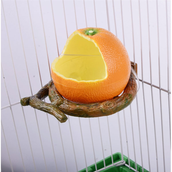 Bird Feeder Bowl Papegoja Food Cup Orange Form Melamin Feeding Cups - Perfet style2