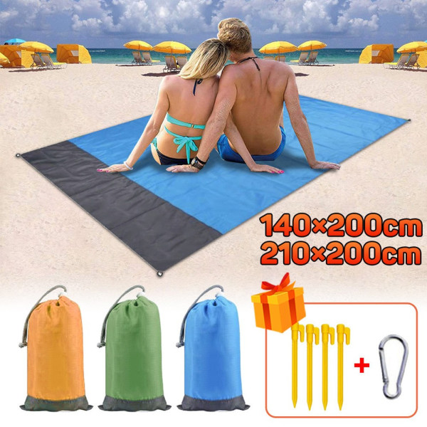 Bærbar utendørs ultratynn strandmatte - vanntett og sandtett - Perfet Blue 140*200cm