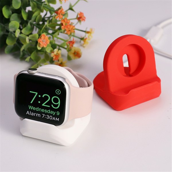 Apple Watch Silicone Wireless Charger Stand Base Protection Stand - Perfet red
