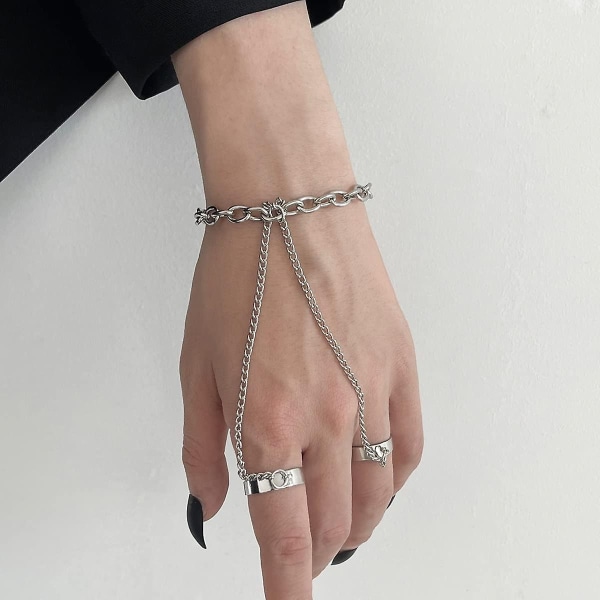 Armband Ring Hand Kedja Boho Justerbart Slave Armband för Kvinnor Hand Sele Armring Finger Ringar Hand Accessoarer Kedje Ring - Perfet