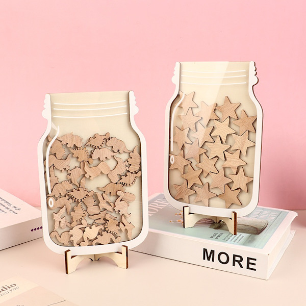 1PC Star Reward Jar Children Reward System Puinen levy Colorfu värikkäät tähdet- Perfet colorful stars ONESIZE