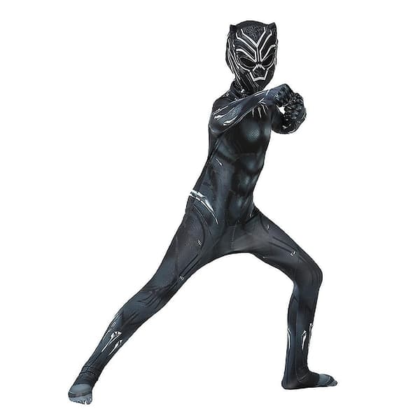 Halloween Børn Sort Panter Cosplay Jumpsuit - Perfet 140