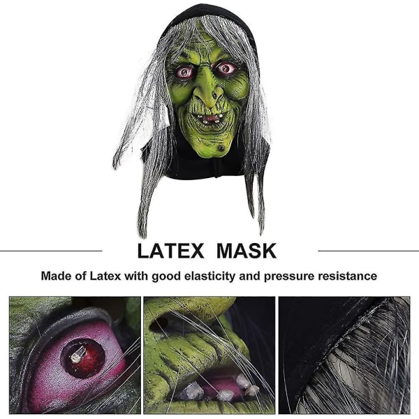 Halloween dekorasjon skinnende hekse maske. Scary Masks Cosplay Mask Skull Scary Mask. Dekorativ skrekkmaske - Perfet