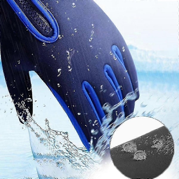 Termohansker for fryser, varme vinterhansker med vannavstøtende belegg og berøringsskjermfunksjon, Id-Perfet Navy blue S