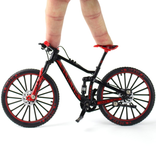 Mini 1:10 Legering Cykel Skalmodell Desktop Simulering Ornament Finger Mountain Bikes Leksak - Perfet Red
