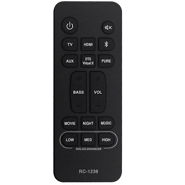 Ersättningsfjärrkontroll RC-1236 för hemmabiosoundbar-system RC1236 -S216 DHTS216 -S216H DHTS21-Perfet