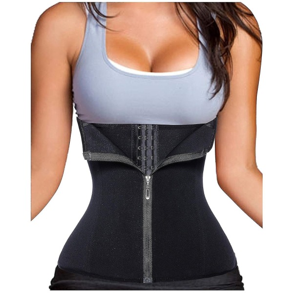 Clip&1 Zip 6 Teräsluullinen waist trainer Urheiluharjoittelu Body Shaper Tummy Control - Perfet Black 4XL