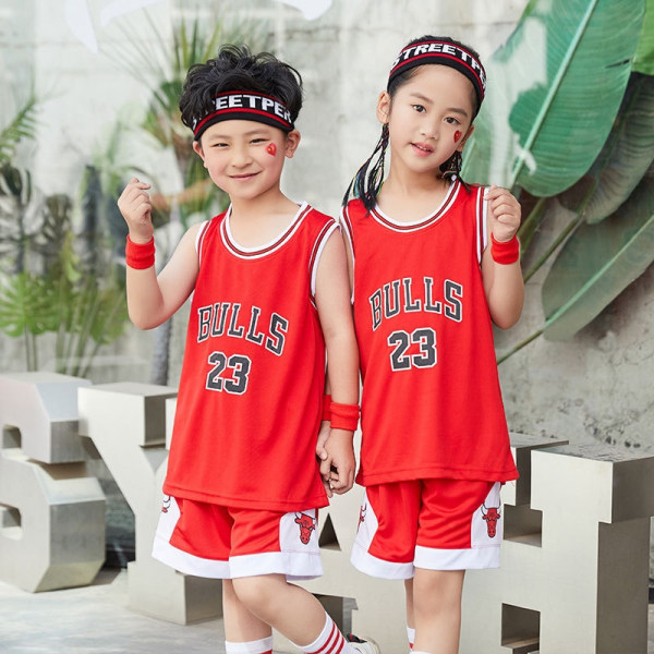 Basketballtrøje til børn Bulls no. 23 rød - Perfekt C23 3xs