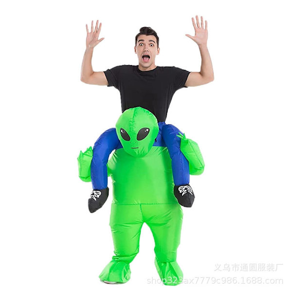 Halloween-asu, ilmapuku, avaruusolento, ajettava - Perfet Riding aliens Adult (150-190cm)