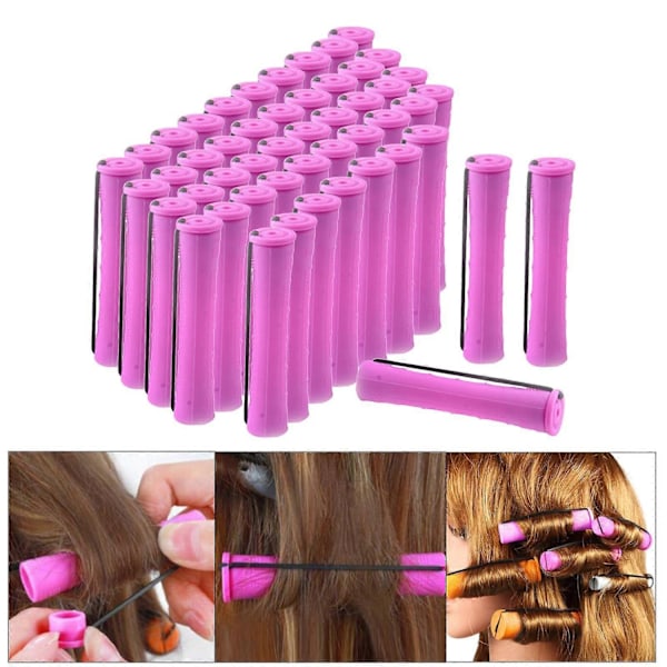 Kolde Permanentstænger til Hår Varmefrit Ruller Styling Frisørværktøj - Perfekt 50Pcs 1.9cm