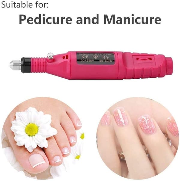 Elektrisk nagelfil - USB Manikyrpennvässare med 6 delar - Perfekt
