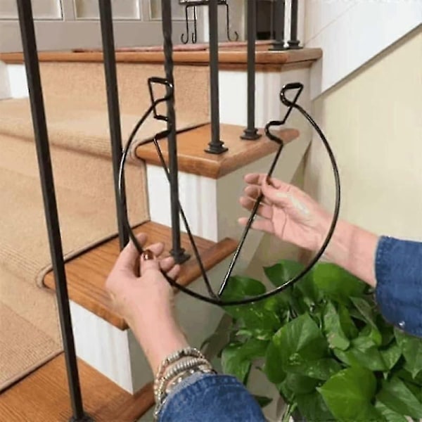 Flydende Have Rækværk Plantekasse Hylde, Metalfælder til Blomsterpotter på Lodret Rækværkshegn, Altan Trappe Plantestativ - Perfekt 2pcs