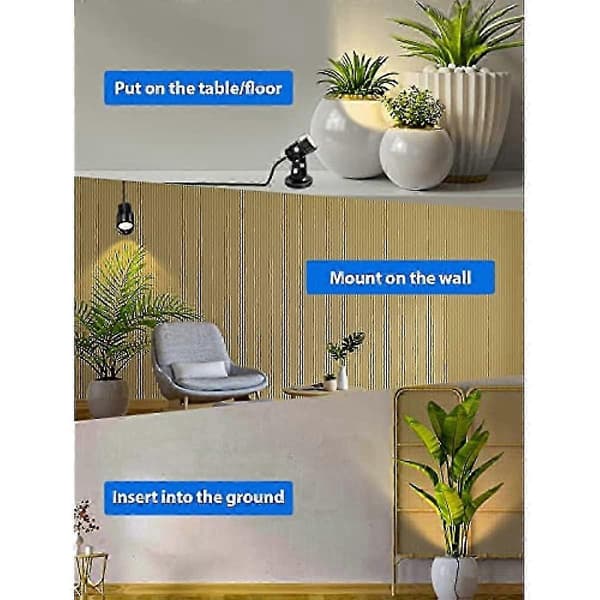 5W LED spotlight för inomhusväxter, 3 färglägen 2 Pack