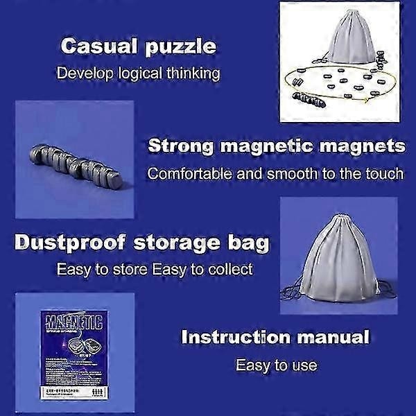 Magnetiskt schackspel - Brädspel, roliga magnetiska brädspel, pusselstrategispel, julklapp till barn - Perfekt