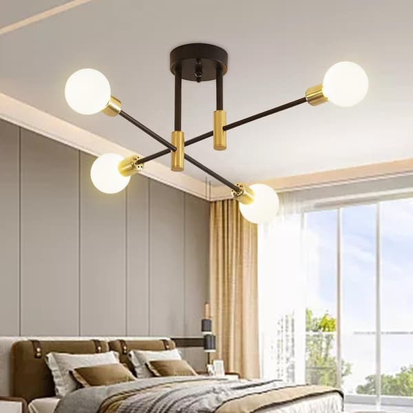 Moderne Sputnik Lysekrone Loftslampe til Stue Lejlighedsindretning 4 Lys - Perfekt