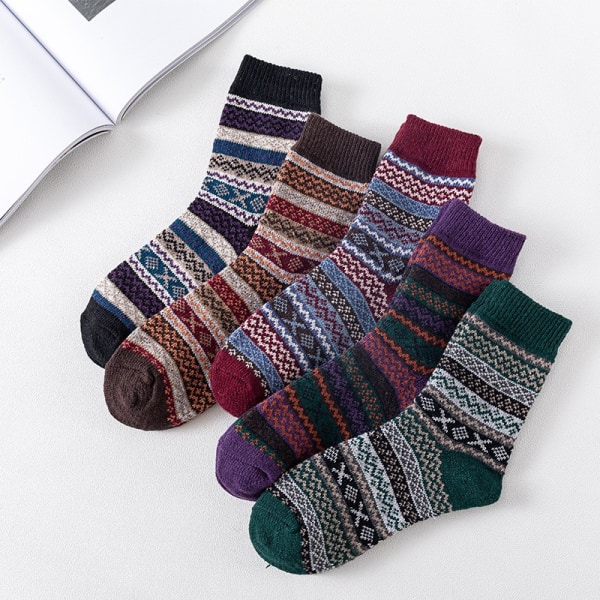 5 paria naisten lämpimät villasukat Pehmeät mukavat sukat