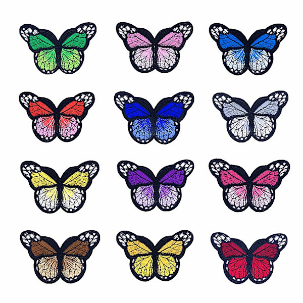 24 delar Butterfly Iron on Patch Butterfly Iron Patch Sy men - Perfet