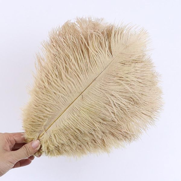 10 stk Naturlige Sorte Strudsefjer til Håndværk Bryllup Hjem Dekoration 15-20cm/25-30cm/30-35cm Fest Strudsefjer Midtpunkt-Perfekt camel
