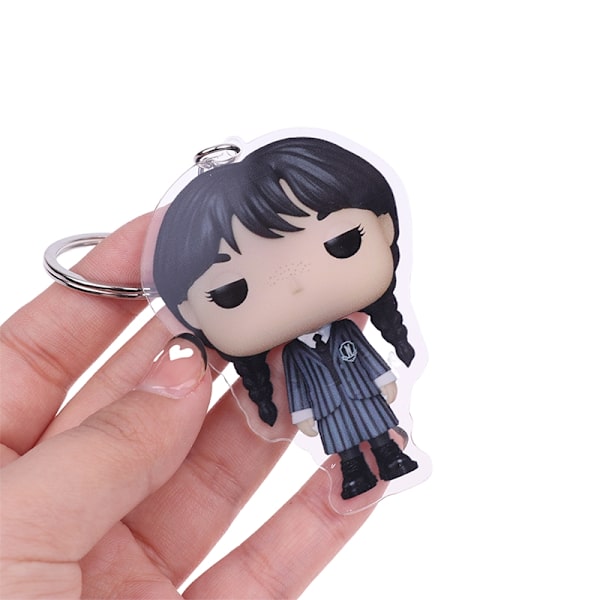 Dark Wednesday Addams Family Action Figur nyckelring - Perfet A3