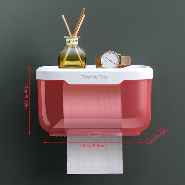 Vedenpitävä seinäteline WC-paperiteline Hylly WC-rulla - Perfet Red L