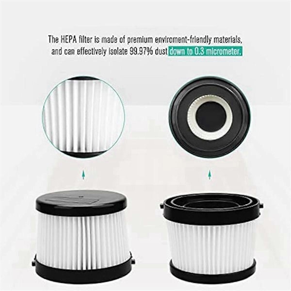 4-pak DCV5011H HEPA-filtre for DCV501HB trådløs håndholdt støvsuger - Perfekt passform