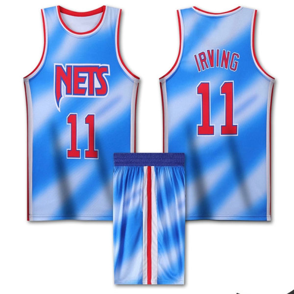 NBA Basketball Uniform BKN Retro Blue Suit - No. 11 Irving - Perfet 2XL (170-175cm)