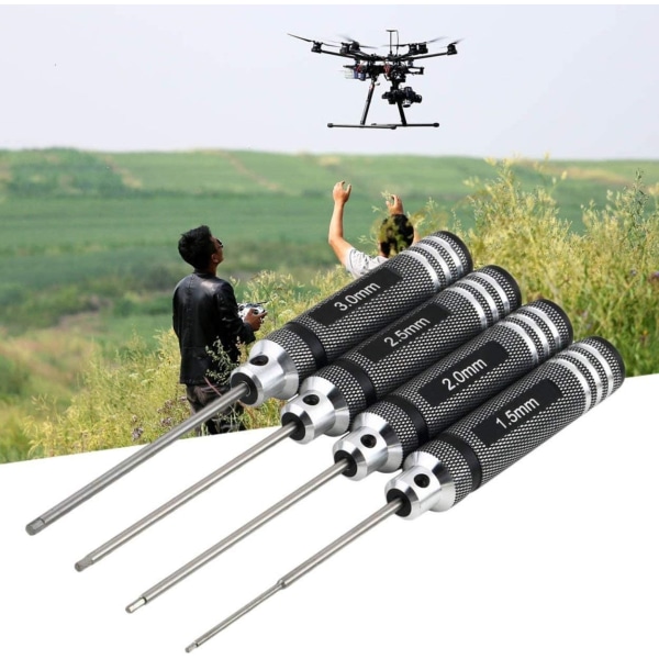 Set 1,5 mm 2 mm 2,5 mm 3,0 set RC sexkantskruvmejselhandtag Drivmutteradapter